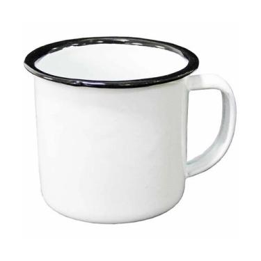 Imagem de Caneca esmaltada roça branca rústico 300ml - YAZI