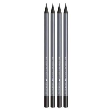 Imagem de Kit 04 Lápis Grafite Preto Nº2 B Faber Castell, Grip 2001, Super Soft,