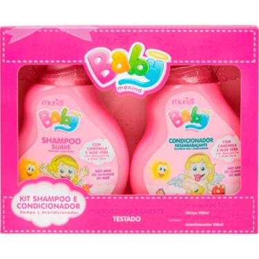 Imagem de Kit Muriel Baby Menina Shampoo 100ml + condicionador 100ml, Rosa