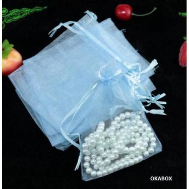 Imagem de Saco Organza Tule Saquinho 7x9 - Branco - 50 pçs  p/Terço - OKABOX