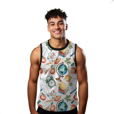 Imagem de Camiseta Regata Verão Estilo Moda Praia Arte Escola Estudos Maçã Globo