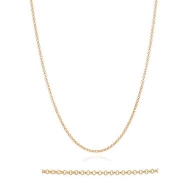 Imagem de Cordão Colar Feminino Rommanel Banhado Ouro 18k Elos Português Lindo E