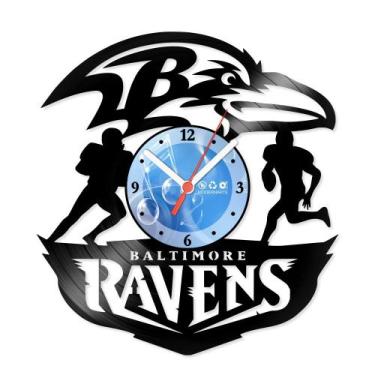 Imagem de Relógio De Parede Disco Vinil Esportes - Baltimore Ravens - VES-127 - 