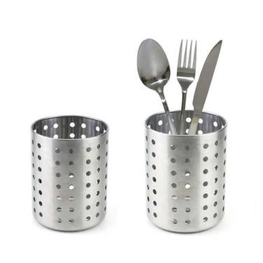 Imagem de 2un Escorredor porta talheres aço inox p/ pia cozinha - Clink