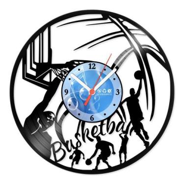Imagem de Relógio De Parede Disco Vinil Esportes - Basquete - VES-118 - Modernar