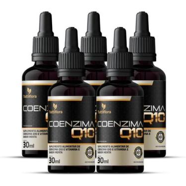Imagem de 5x Coenzima Q10 100mg Por Porção (Ubiquinona) com Vitamina E Gotas Sab