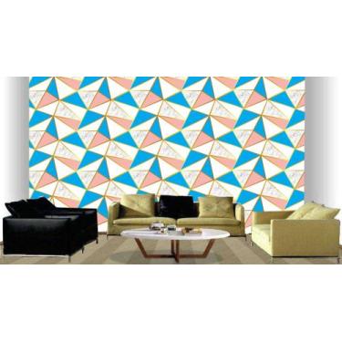 Imagem de Papel de parede adesivo zara mármore gold rose azul baby  ( med. 90x30