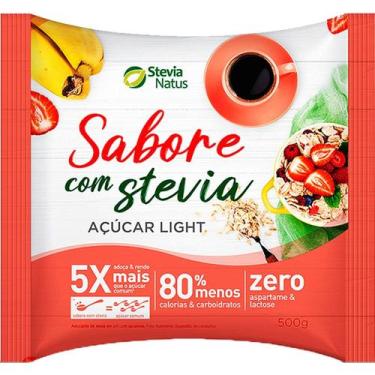 Imagem de Açúcar Light Sabore com Stevia Adoça e Rende 5x mais Stevia Natus 500g