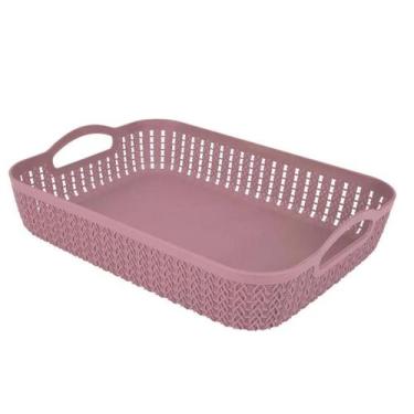 Imagem de Cesto Caixa Organizadora Grande Multiuso Retangular Casa Cozinha Banhe
