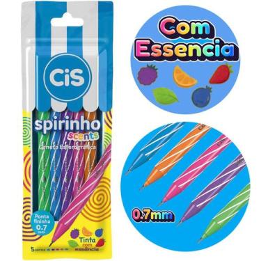 Imagem de Caneta Esferográfica Cis Spirinho Perfumada Cis Spiro Estojo c/5