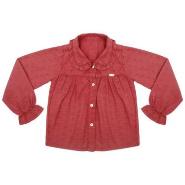 Imagem de Camisa Infantil Look Jeans Tricoline Vermelho, 02