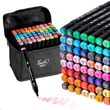 Imagem de Conjunto 60 Canetinhas De Ponta Dupla Colorir Artes Desenho