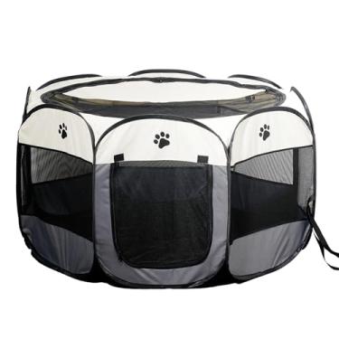 Imagem de SENCONE Cercadinho portátil para animais de estimação, cercadinho para cães dobrável, caneta para exercícios para animais de estimação, tendas, casinha de cachorro, playground para cachorro/
