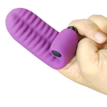 Imagem de Vibrador de dedo brinquedos sexuais adultos para mulheres, vibrador de clitóris de silicone ponto G, masturbador de dedo estimulador anal estimulador anal ferramentas de prazer sexual, mini (Roxo)