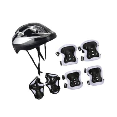 Imagem de Dynwave Capacete Infantil para Bicicleta E Patinação com Joelheira E Cotoveleira, Preto Prateado