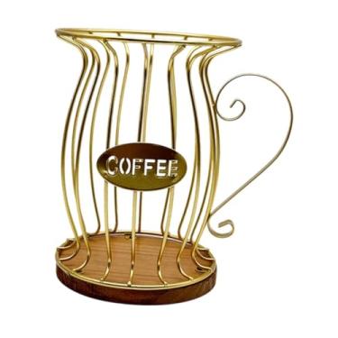 Imagem de Bothyi Cesta porta-filtro de café, suporte para cápsulas de café com base de madeira, acessórios para bar de café para decoração de escritório e balcão de,