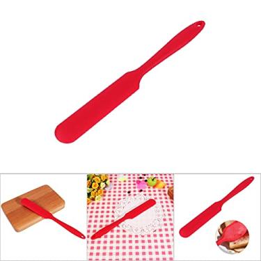 Imagem de Espátula de Manteiga de Silicone para Assar Bolos, Misturar Massa, Ferramenta de Cozinha (Vermelho)