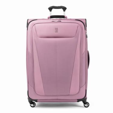 Imagem de Travelpro Maxlite 5 Softside 2 peças de bagagem de mão expansível com 4 rodas giratórias/bolsa de transporte macia sob o assento, mala leve, masculina e feminina, Orquídea rosa e roxa, Checked-Medium