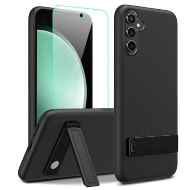 Imagem de Capa de celular compatível com Samsung Galaxy A36 / A56 5G 2024 com protetor de tela, [3 formas de suporte] Capa protetora de silicone TPU Slim Fit à prova de choque para Samsung A36 A56 5G - preta