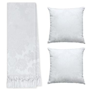 Imagem de Kit Manta Xale para Sofá e Cama Jaquard com 2 Capas de almofadas - MUM