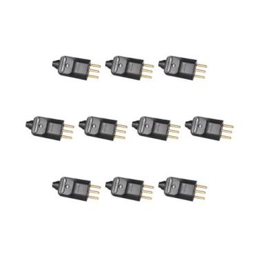 Imagem de Kit 10 Plug 2P+T 20A 250V PB Preto Com Prensa Cabo Margirius