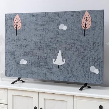 Imagem de WMLTZFUS Capa protetora contra poeira para TV de mesa, protetor de tela de TV interno à prova de poeira para televisões montadas em suporte, capa de TV para quarto, sala de estar, decoração de casa,