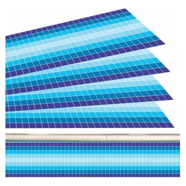 Imagem de Adesivo Piscina Azulejo Mosaico Quadriculado Azul 100x20cm - Resitank