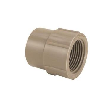 Imagem de Luva Cola Rosca Marrom PVC Soldável 20mm ou 1/2" - Amanco