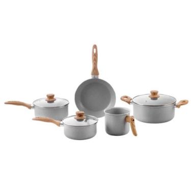 Imagem de Jogo de Panelas Ceramic Life BRINOX 5 peças Cinza Gris