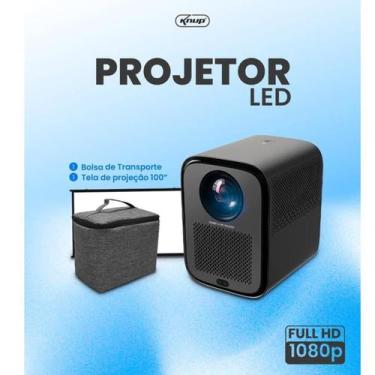 Imagem de Projetor de LED Multimídia Datashow Sistema Som Home Theater Integrado