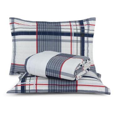 Imagem de Cobre Leito Colcha Casal Queen Fascinio Percal 200 Fios Algodão 03 Peç