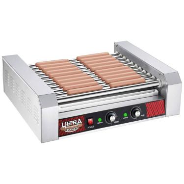 Imagem de Máquina de Hot Dog com 11 Rolos Antiaderente para Até 30 Salsichas, Aço Inoxidável, 110...