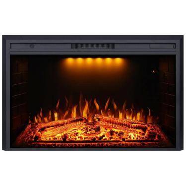 Imagem de Lareira Elétrica de Embutir A69x127L com Controle Remoto e Proteção contra Superaquecimento, 1500W, 110v, VALUXHOME EF50T, Preto