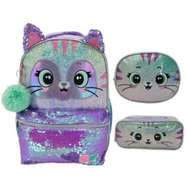 Imagem de Kit Mochila Escolar + Lancheira + Estojo 998 Infantil-Feminino