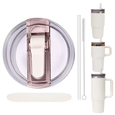 Imagem de Tampa de substituição à prova de vazamento com canudo - Apto para Stanley ProTour Quencher e Quencher H2.0 590 ml, copo de 850 g (café, 590 ml e 850 g)