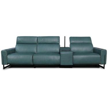 Imagem de Sofá Reclinável Elétrico de Couro Legend com Itable e Luminária à Dire