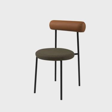 Imagem de Cadeira Base de Aço e Assento e Encosto Estofados Roll