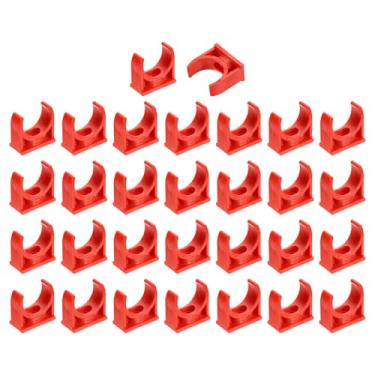 Imagem de uxcell 30 peças de grampos de tubo de água de PVC, fivelas de mangueira de tubulação em forma de U, suporte de tubo de irrigação para 25 mm OD para bandejas de TV, tubulação, tubo de suporte de