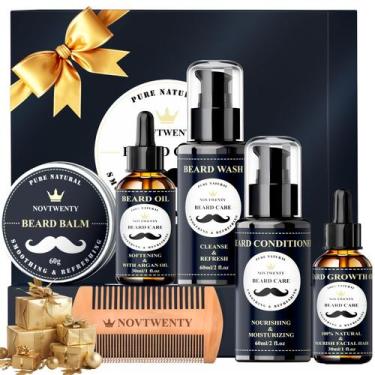 Imagem de Kit de crescimento de barba NOVTWENTY, 7 unidades para homens, com sab