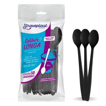 Imagem de Colher Longa Branca c/50 - Strawplast