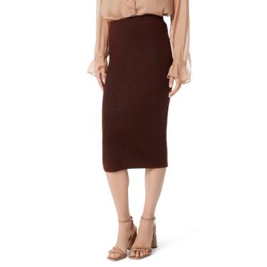 Imagem de Sam Edelman Sportswear Suéter feminino Rosalie de malha midi com saia padrão, Chocolate amargo, PP