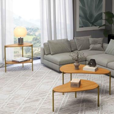 Imagem de Mesa de Centro Organica 92cm X 60cm X 40cm Freijó Madeirado