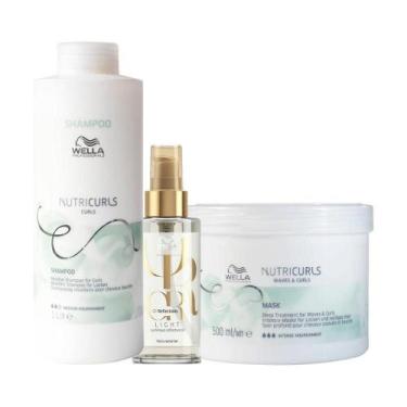 Imagem de Kit Wella Pro Nutricurls - Sh E Másc E Óleo Light - Wella Professional