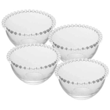 Imagem de Kit 4 Bowls de Vidro Cristal Wolff Pearl 400ml Tigelas Servir Doces So