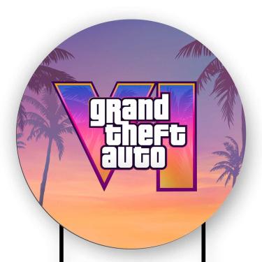 Imagem de Painel Decorativo para Festa Redondo Vesti Fácil com Elástico GTA VI- Fera Print