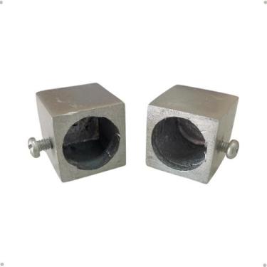 Imagem de Par Ponteira Cubo para Varão Wave Ilhós Argola Cortina 19 e 28mm 2 uni