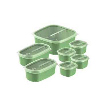 Imagem de Jogo de Potes Tramontina Mix Color em Polipropileno Verde – 7 Peças