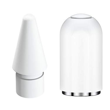 Imagem de APETOO compatível com ponta de lápis da Apple e tampa de substituição para Apple Pencil 1ª geração, boné magnético iPencil + ponta de lápis iPencil para iPad Pro 12,9/10,5/9,7 polegadas, lápis de alta sensibilidade