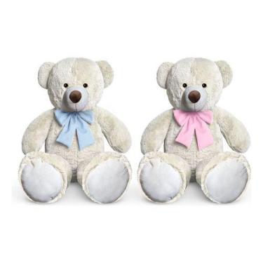 Imagem de Kit 2 Ursos De Pelúcia Baby Soft G 1M - ALEPLUSH, Baunilha