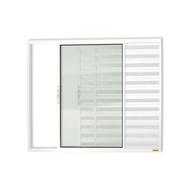 Imagem de Janela Janela Veneziana Confort 3 Folhas Vidro Liso 100cm X 120cm Brimak Branco